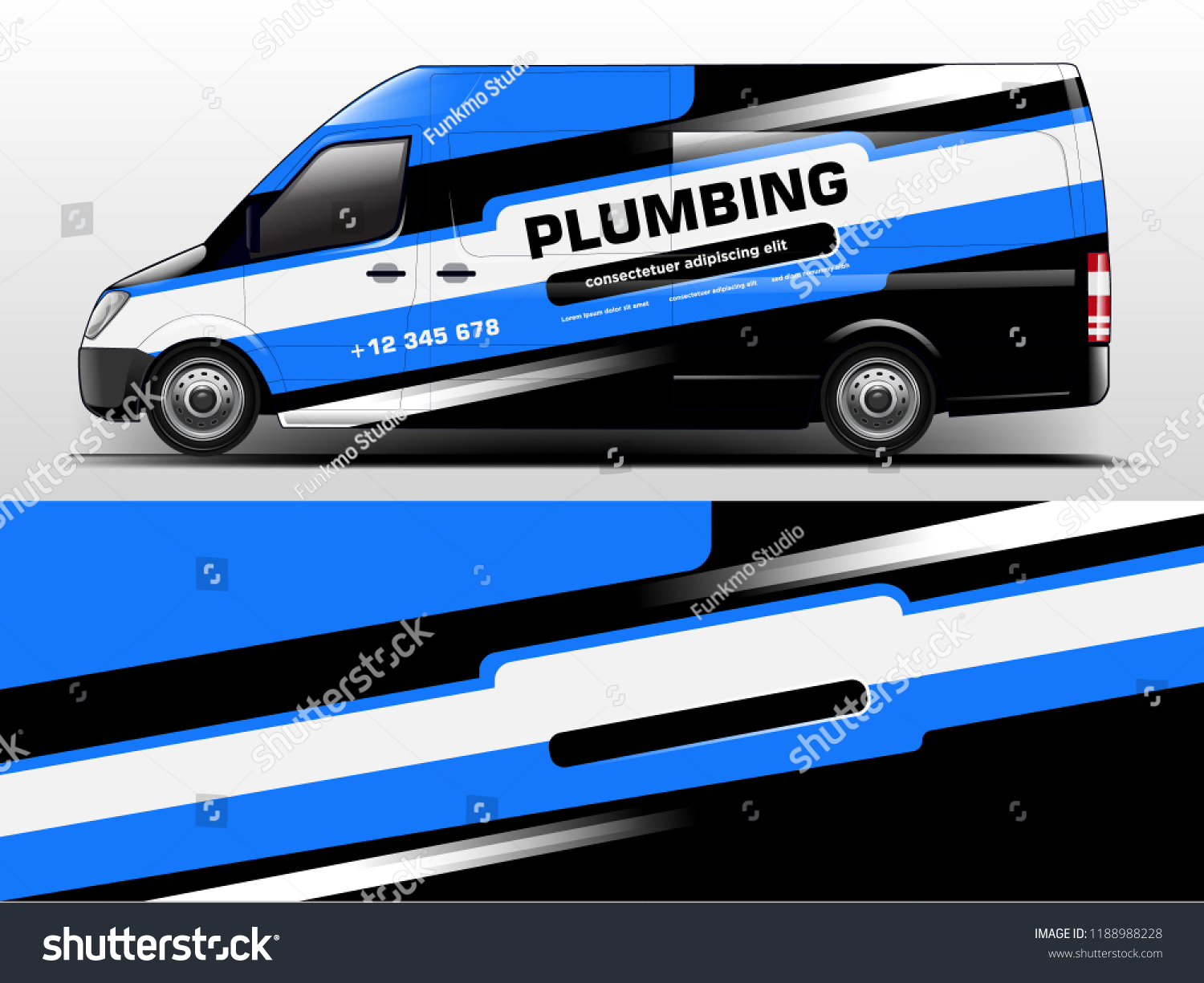 Van wrap design. Wrap, sticker and decal design for company. Vector format