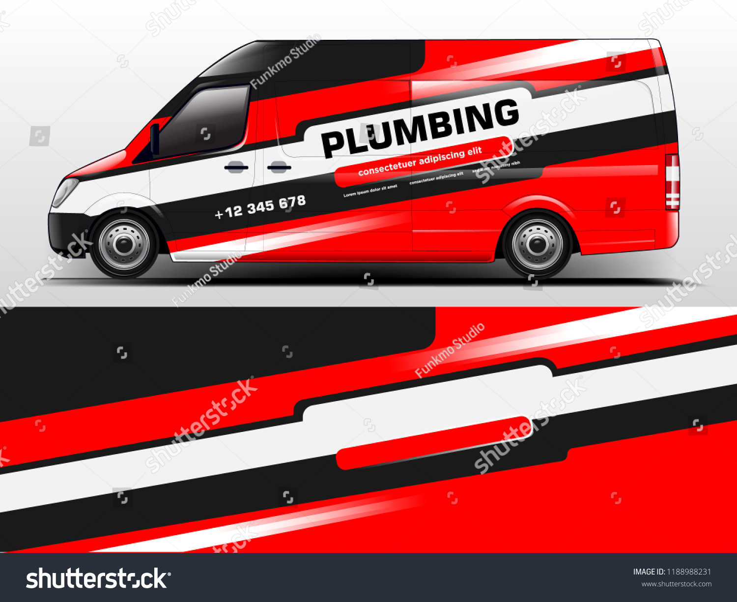 Van wrap design. Wrap, sticker and decal design for company. Vector format