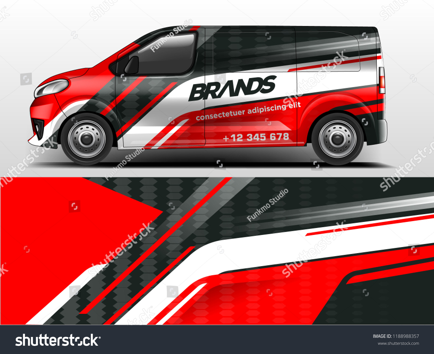 Van wrap design. Wrap, sticker and decal design for company. Vector format
