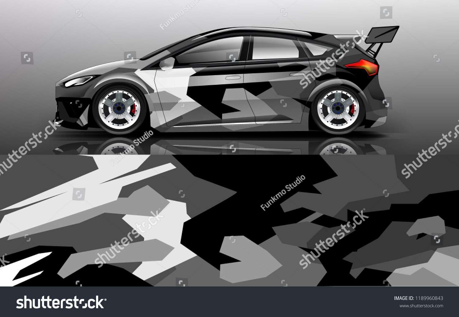Car wrap. custom modification wrap design abstract graphics vector format