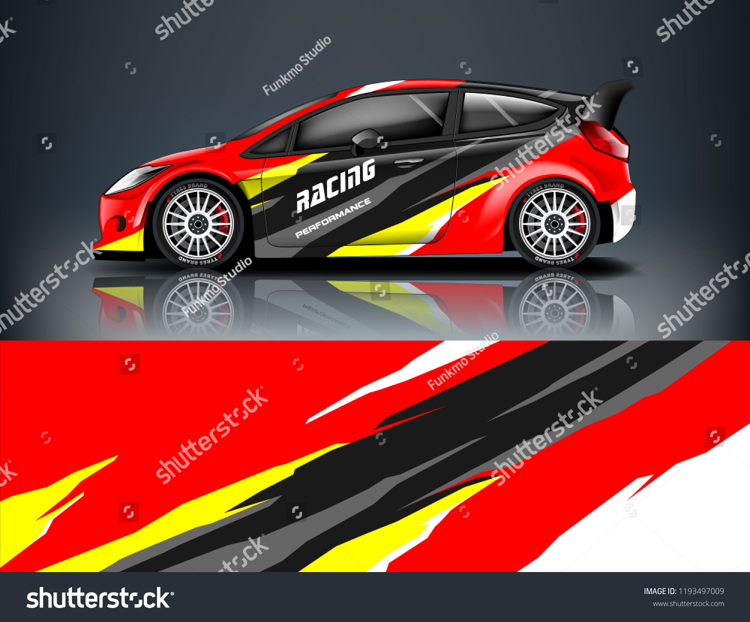 Car wrap design. Livery design for racing car. sedan, hatchback. vector format.