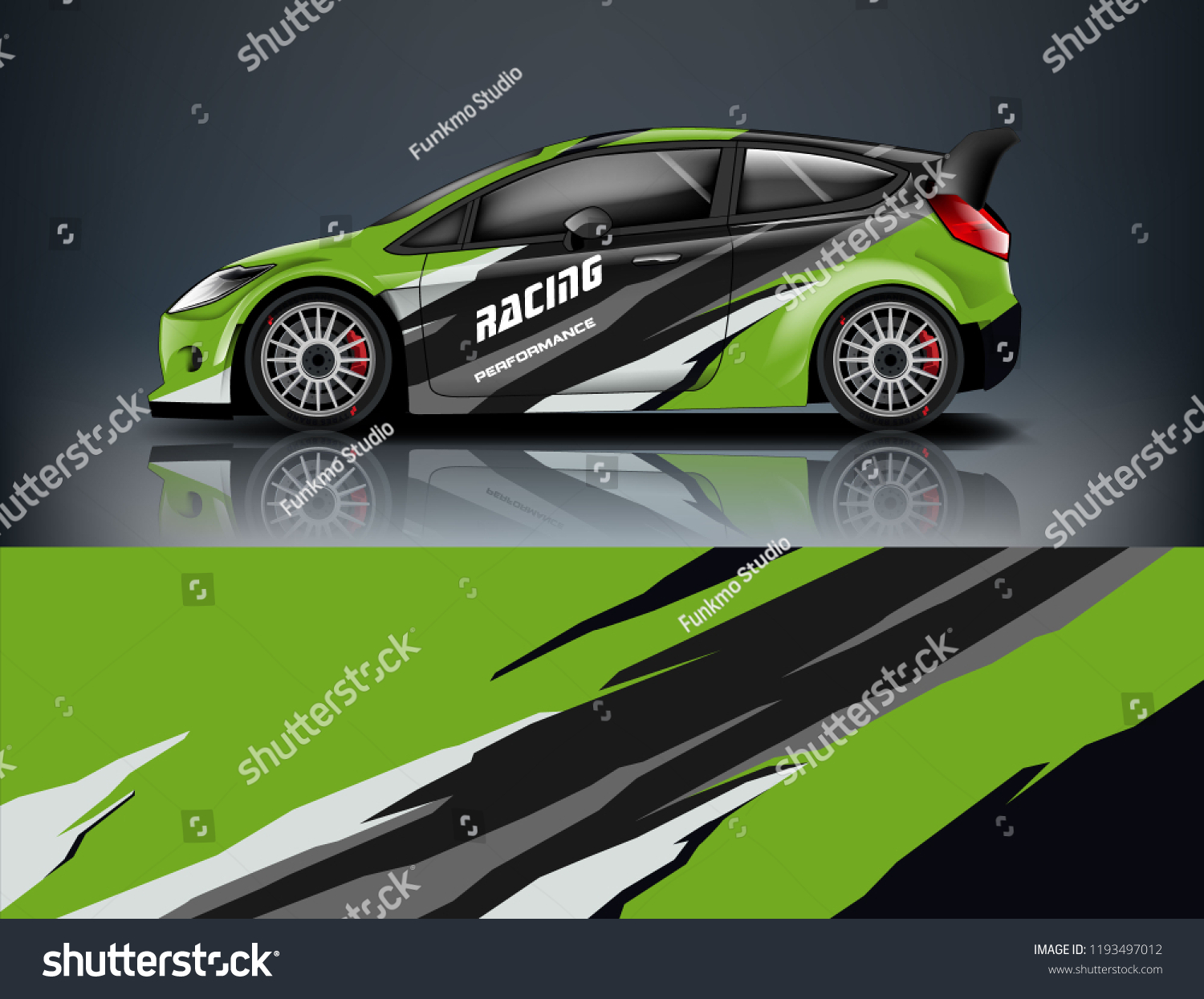 Car wrap design. Livery design for racing car. sedan, hatchback. vector format.