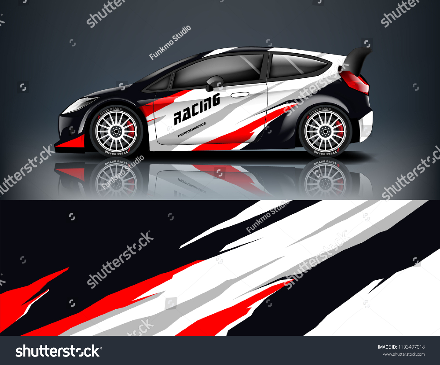 Car wrap design. Livery design for racing car. sedan, hatchback. vector format.