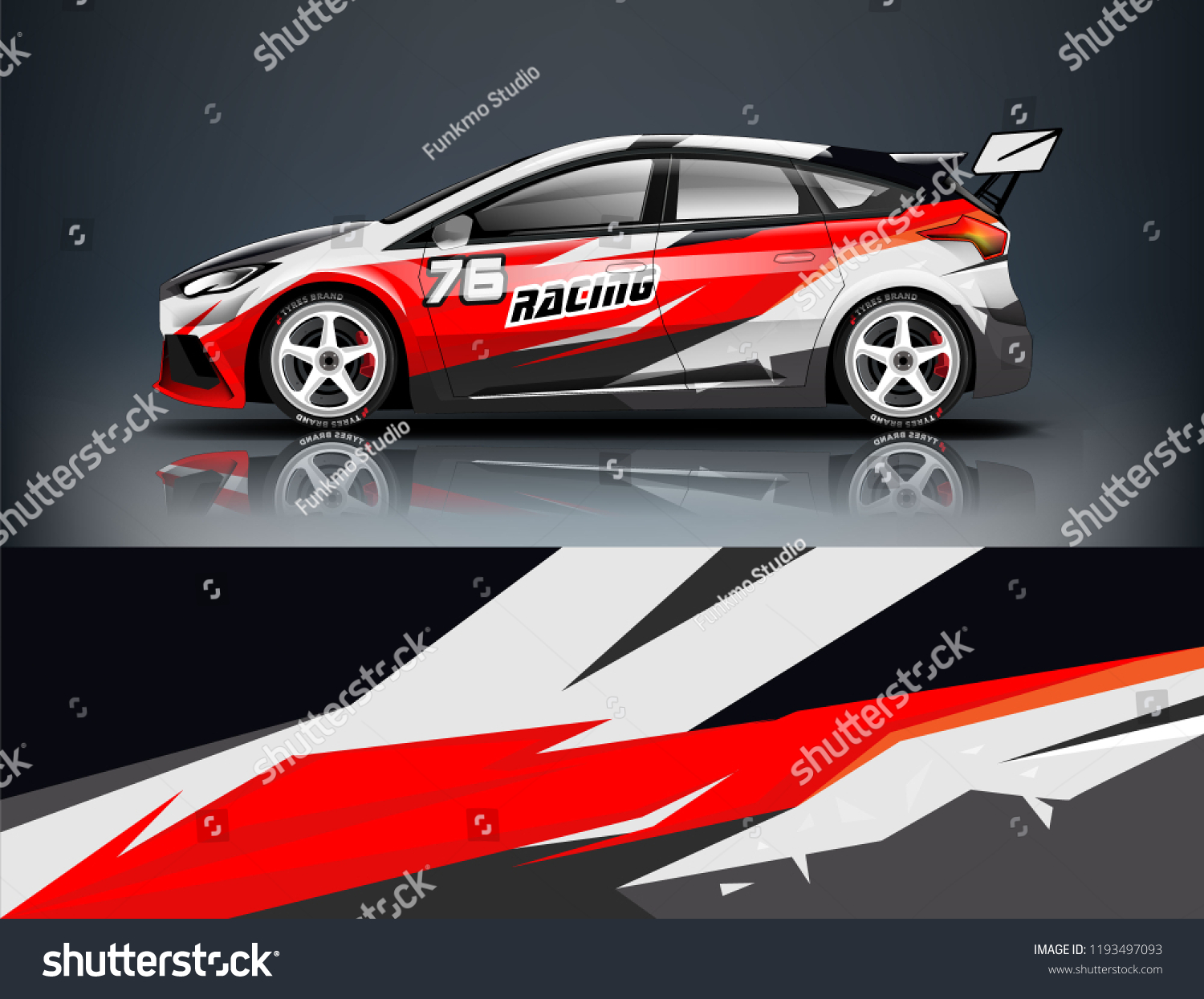 Car wrap design. Livery design for racing car. sedan, hatchback. vector format.