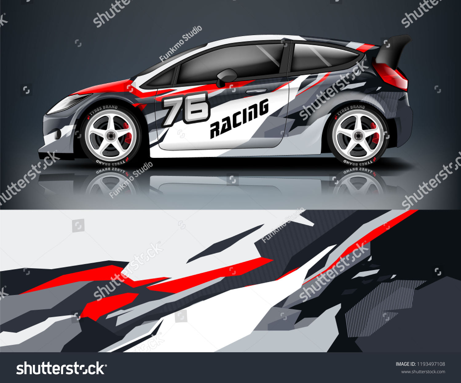 Car wrap design. Livery design for racing car. sedan, hatchback. vector format.