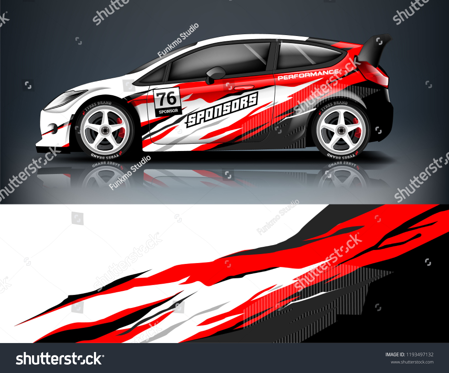 Car wrap design. Livery design for racing car. sedan, hatchback. vector format.
