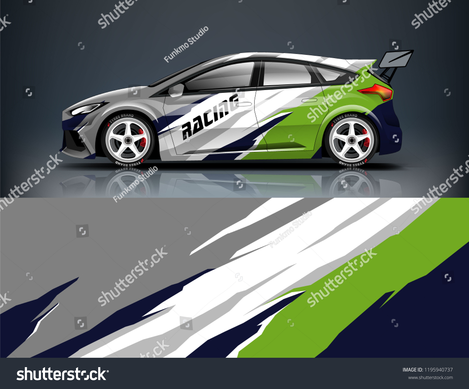 Racing Car decal wrap design. Graphic abstract livery designs for Racing, tuning, Rally car. eps 10 format