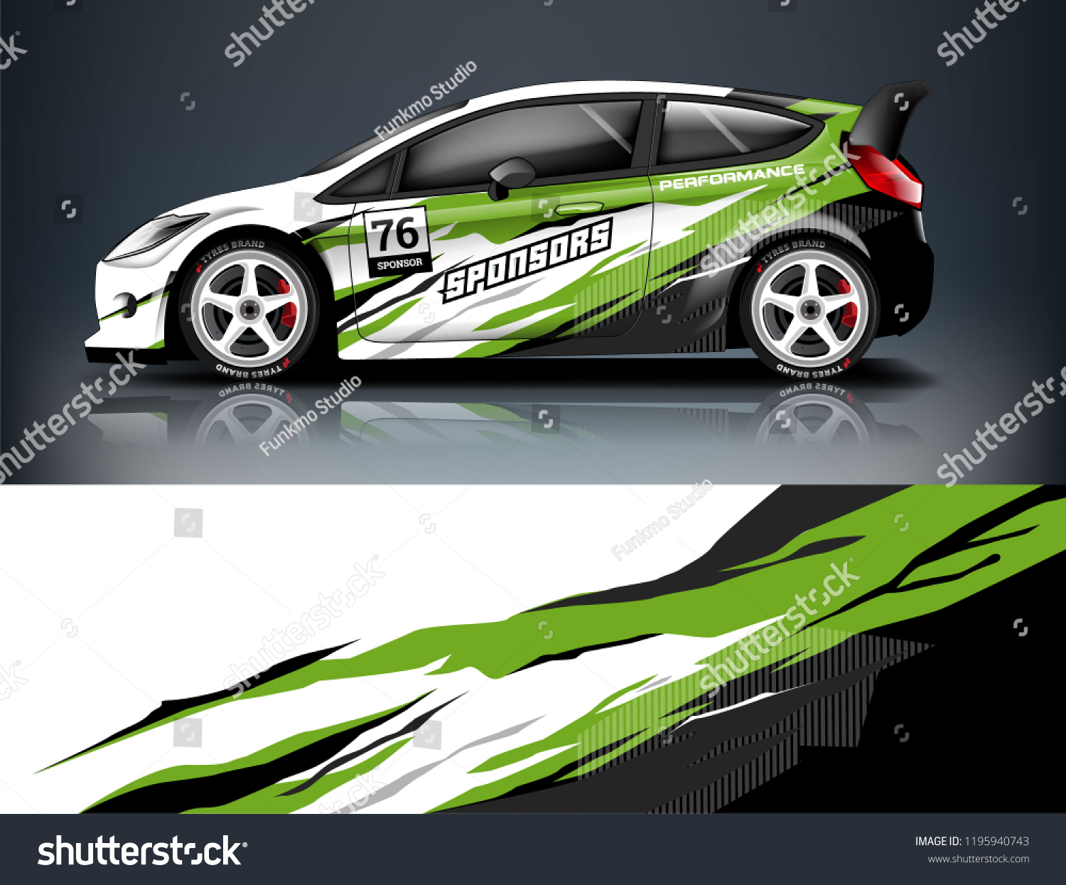 Racing Car decal wrap design. Graphic abstract livery designs for Racing, tuning, Rally car. eps 10 format