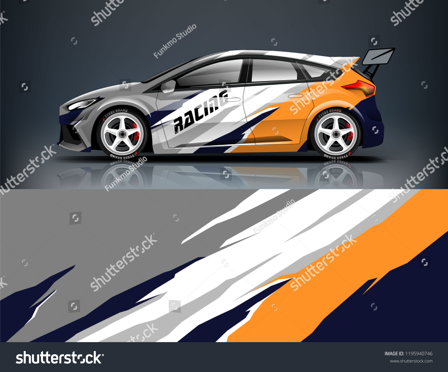 Racing Car decal wrap design. Graphic abstract livery designs for Racing, tuning, Rally car. eps 10 format