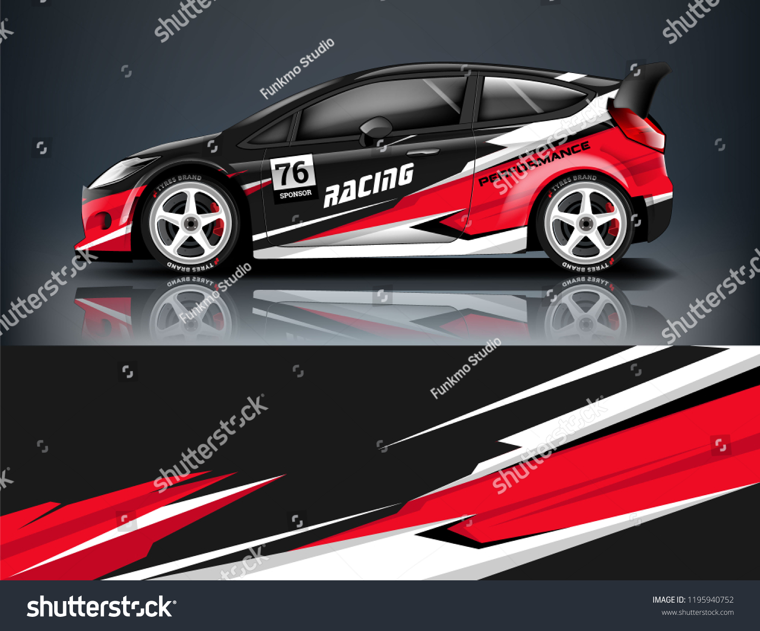 Racing Car decal wrap design. Graphic abstract livery designs for Racing, tuning, Rally car. eps 10 format