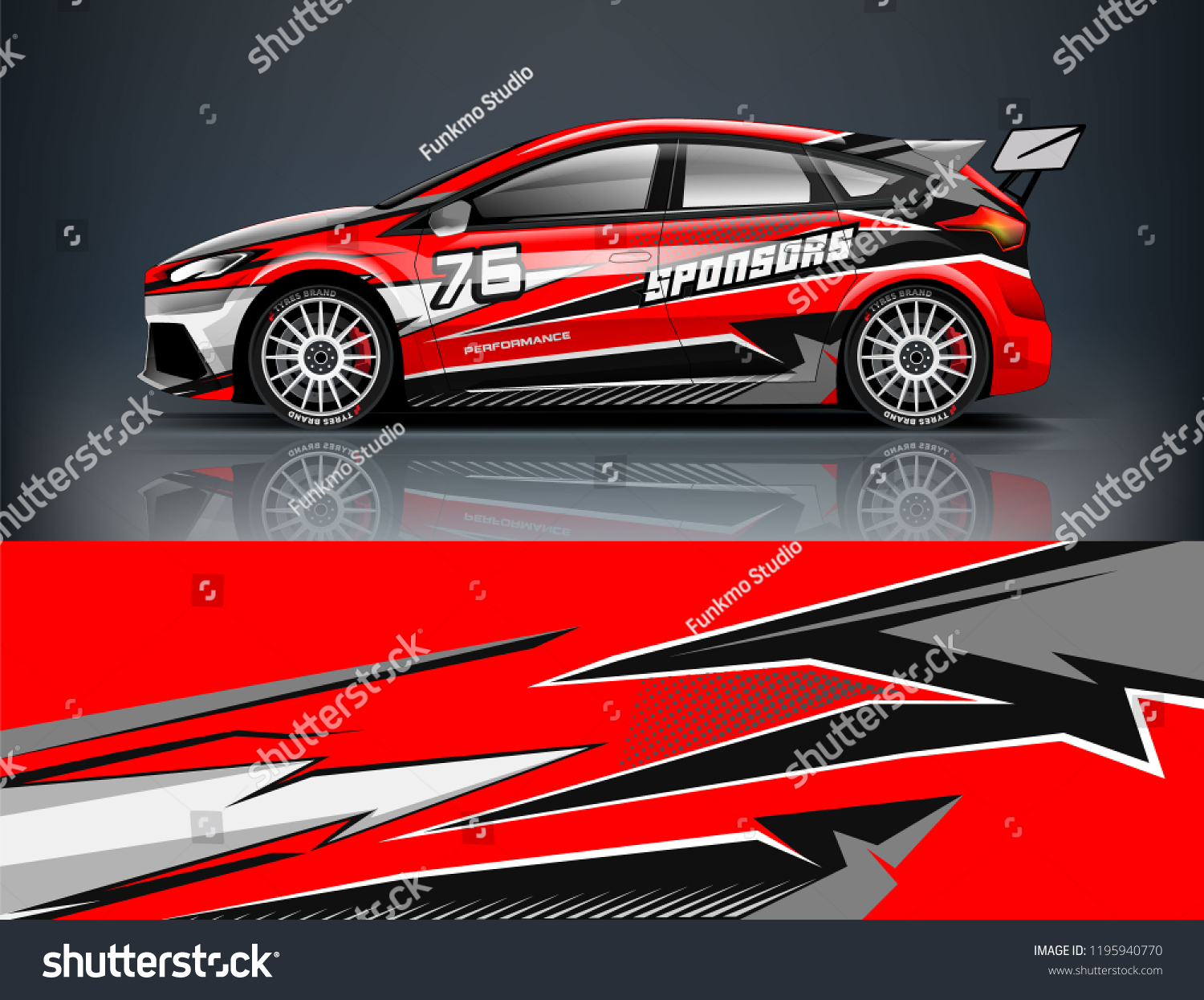 Racing Car decal wrap design. Graphic abstract livery designs for Racing, tuning, Rally car. eps 10 format