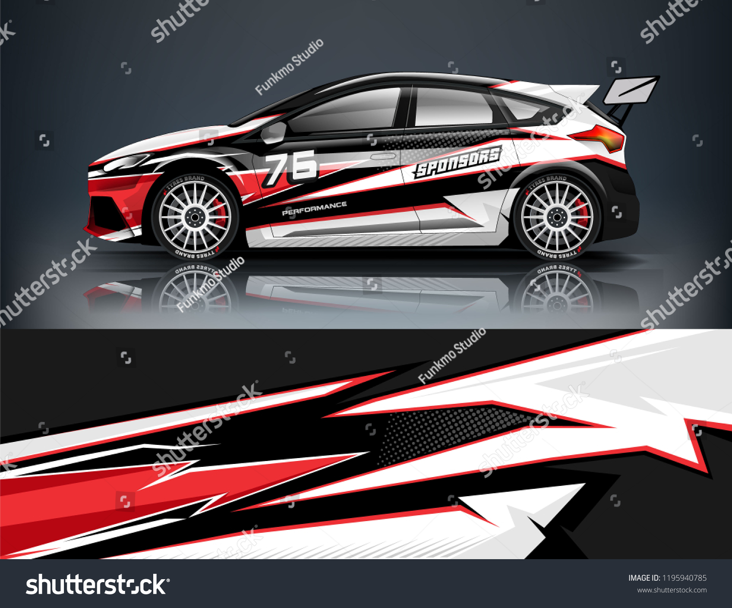 Racing Car decal wrap design. Graphic abstract livery designs for Racing, tuning, Rally car. eps 10 format