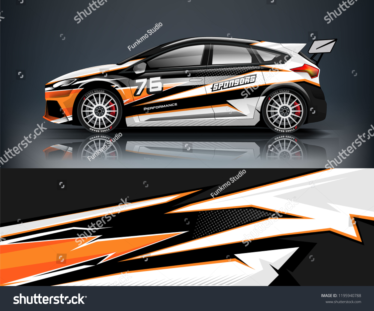 Racing Car decal wrap design. Graphic abstract livery designs for Racing, tuning, Rally car. eps 10 format