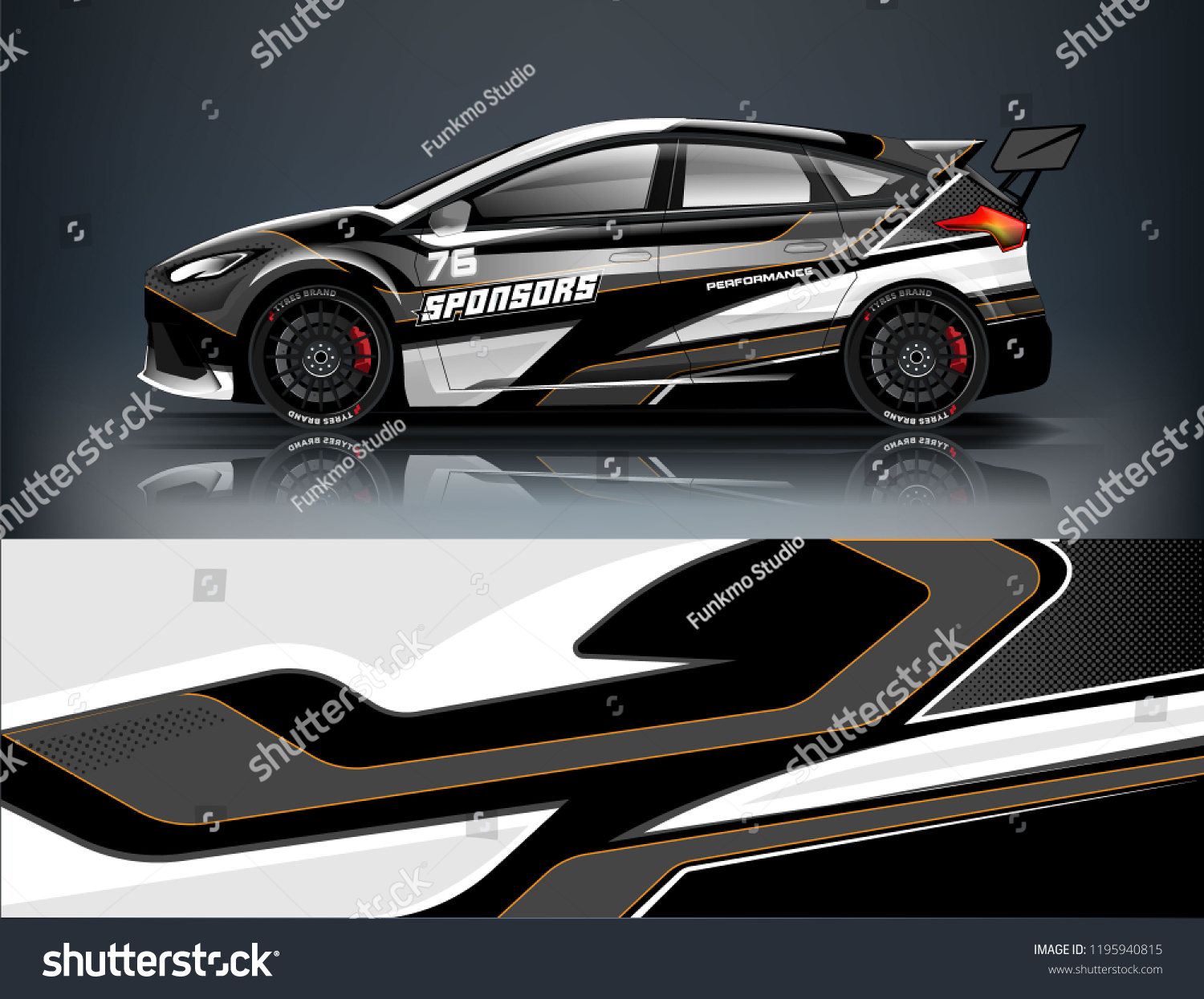 Racing Car decal wrap design. Graphic abstract livery designs for Racing, tuning, Rally car. eps 10 format