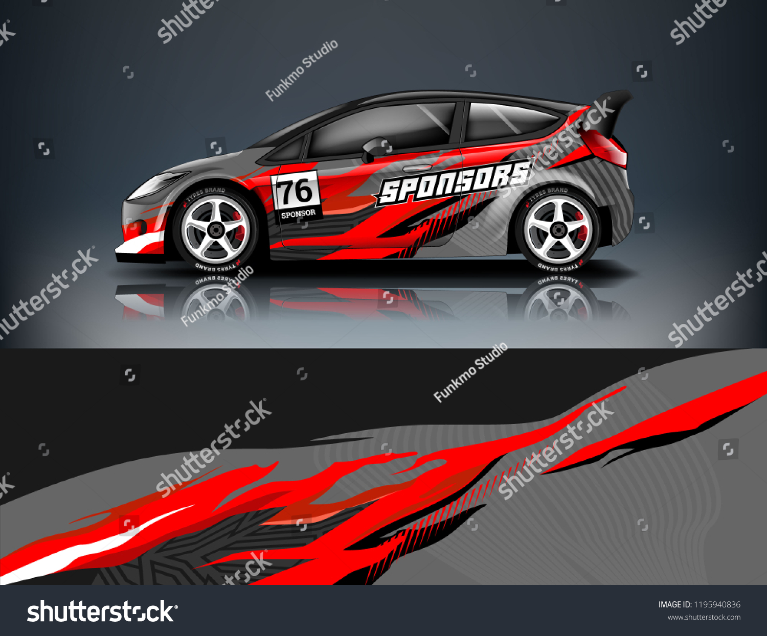 Racing Car decal wrap design. Graphic abstract livery designs for Racing, tuning, Rally car. eps 10 format