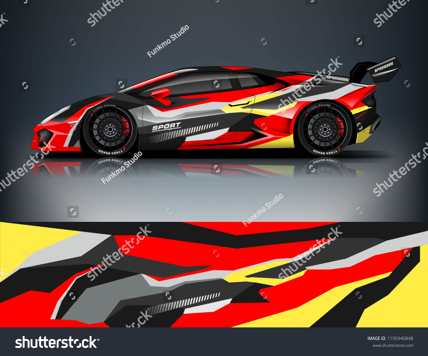 Racing Car decal wrap design. Graphic abstract livery designs for Racing, tuning, Rally car. eps 10 format