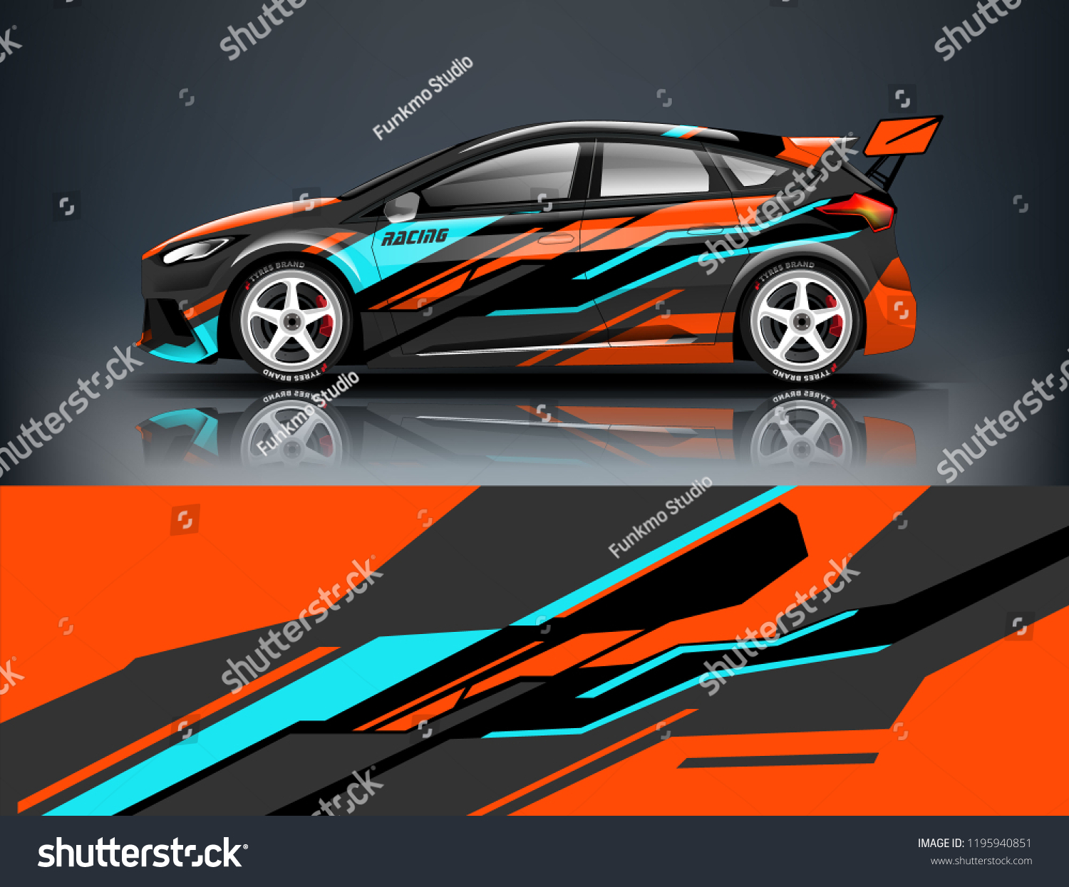 Racing Car decal wrap design. Graphic abstract livery designs for Racing, tuning, Rally car. eps 10 format