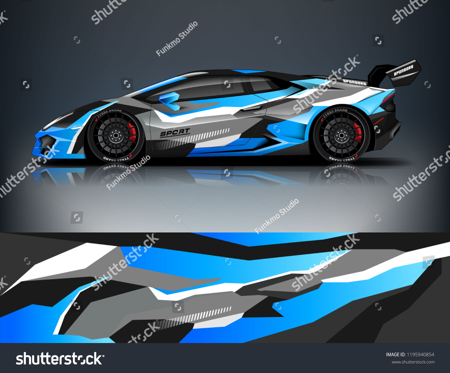 Racing Car decal wrap design. Graphic abstract livery designs for Racing, tuning, Rally car. eps 10 format