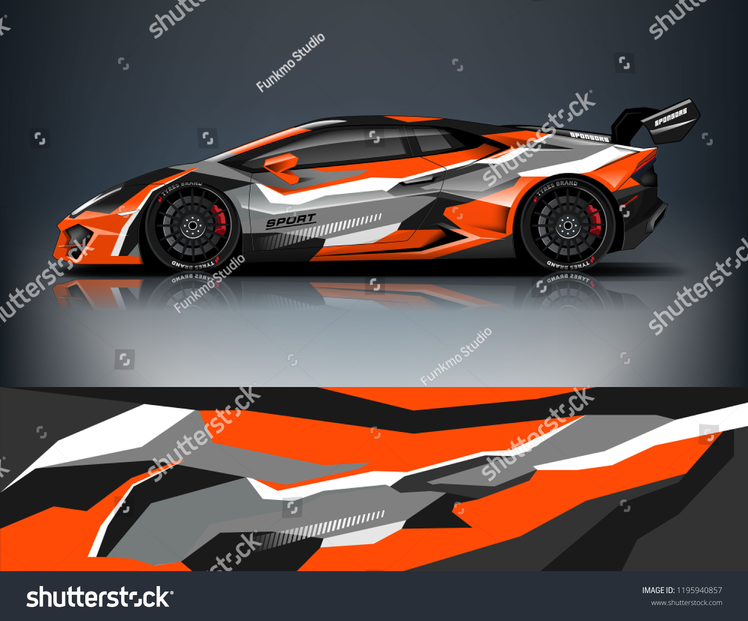 Racing Car decal wrap design. Graphic abstract livery designs for Racing, tuning, Rally car. eps 10 format