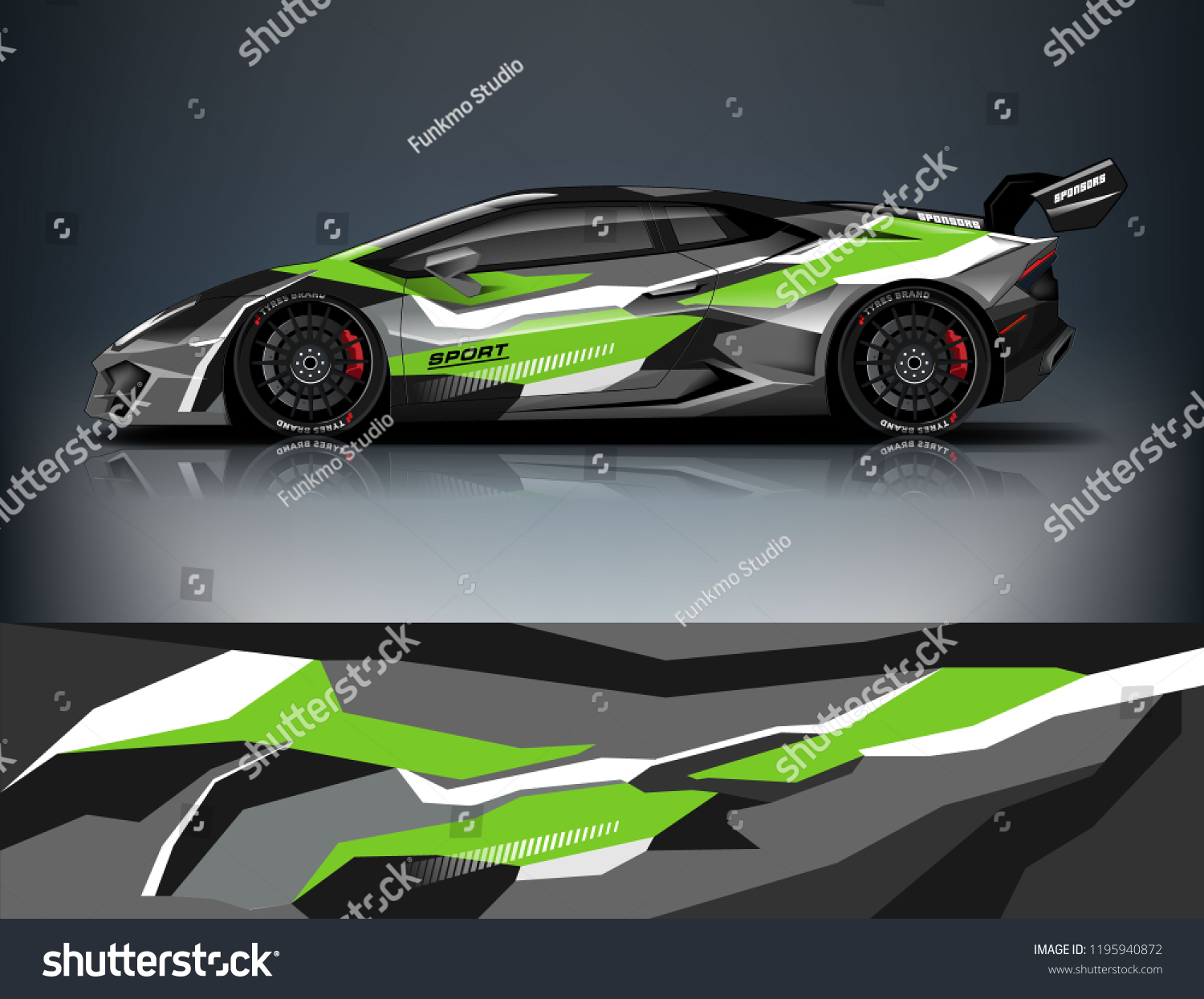 Racing Car decal wrap design. Graphic abstract livery designs for Racing, tuning, Rally car. eps 10 format