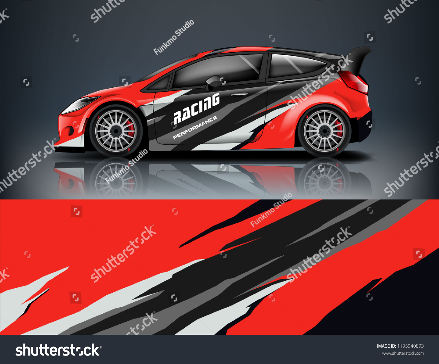 Racing Car decal wrap design. Graphic abstract livery designs for Racing, tuning, Rally car. eps 10 format