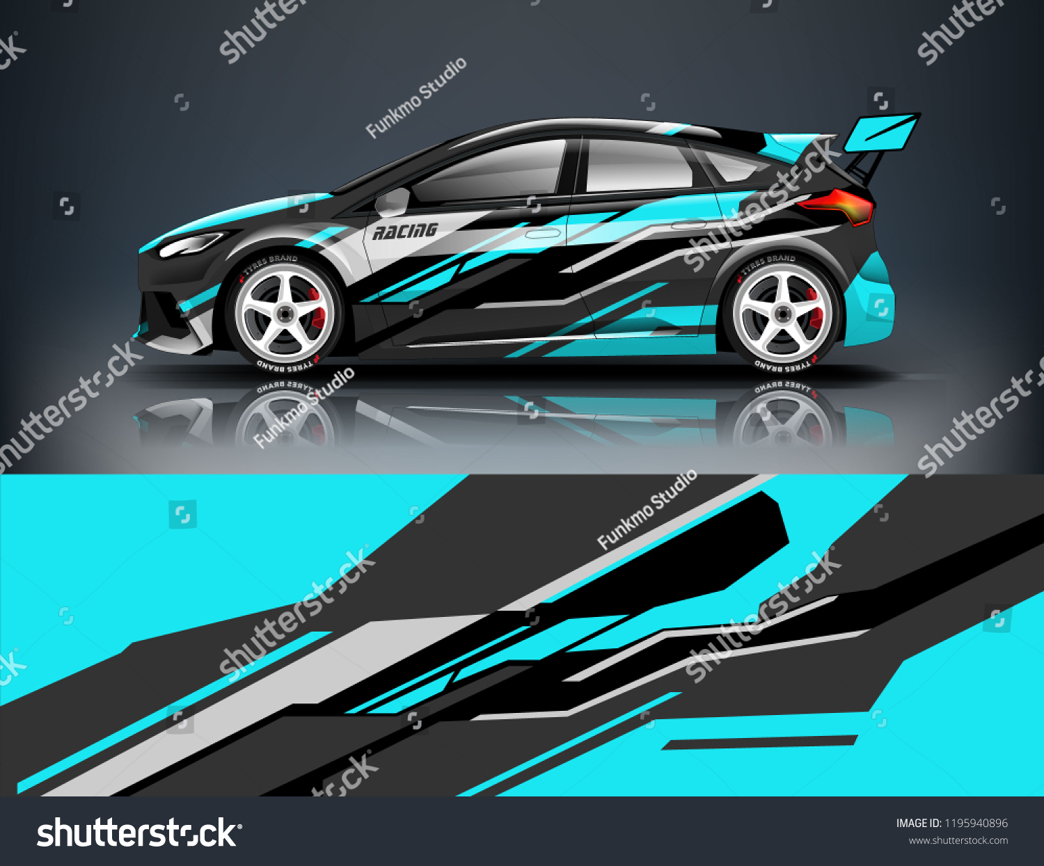 Racing Car decal wrap design. Graphic abstract livery designs for Racing, tuning, Rally car. eps 10 format