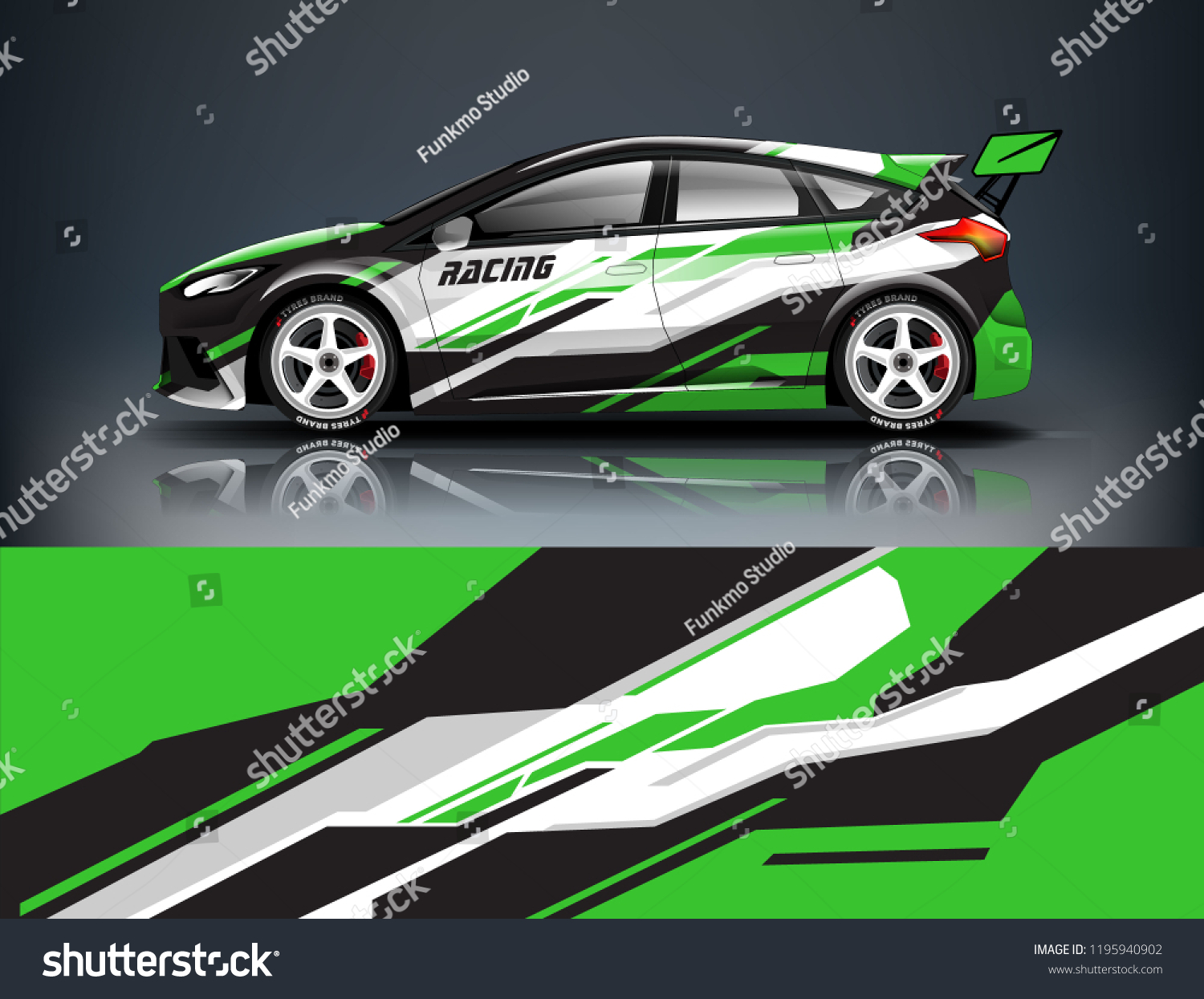 Racing Car decal wrap design. Graphic abstract livery designs for Racing, tuning, Rally car. eps 10 format