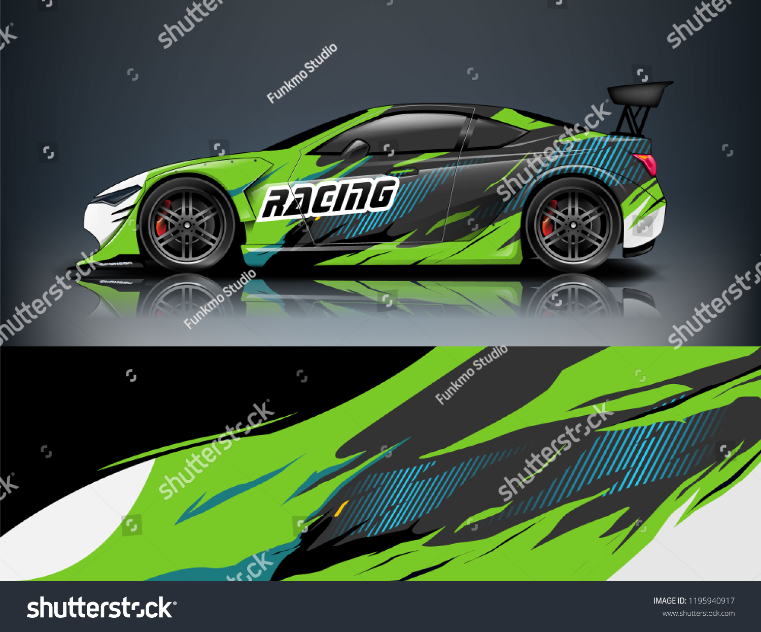 Racing Car decal wrap design. Graphic abstract livery designs for Racing, tuning, Rally car. eps 10 format