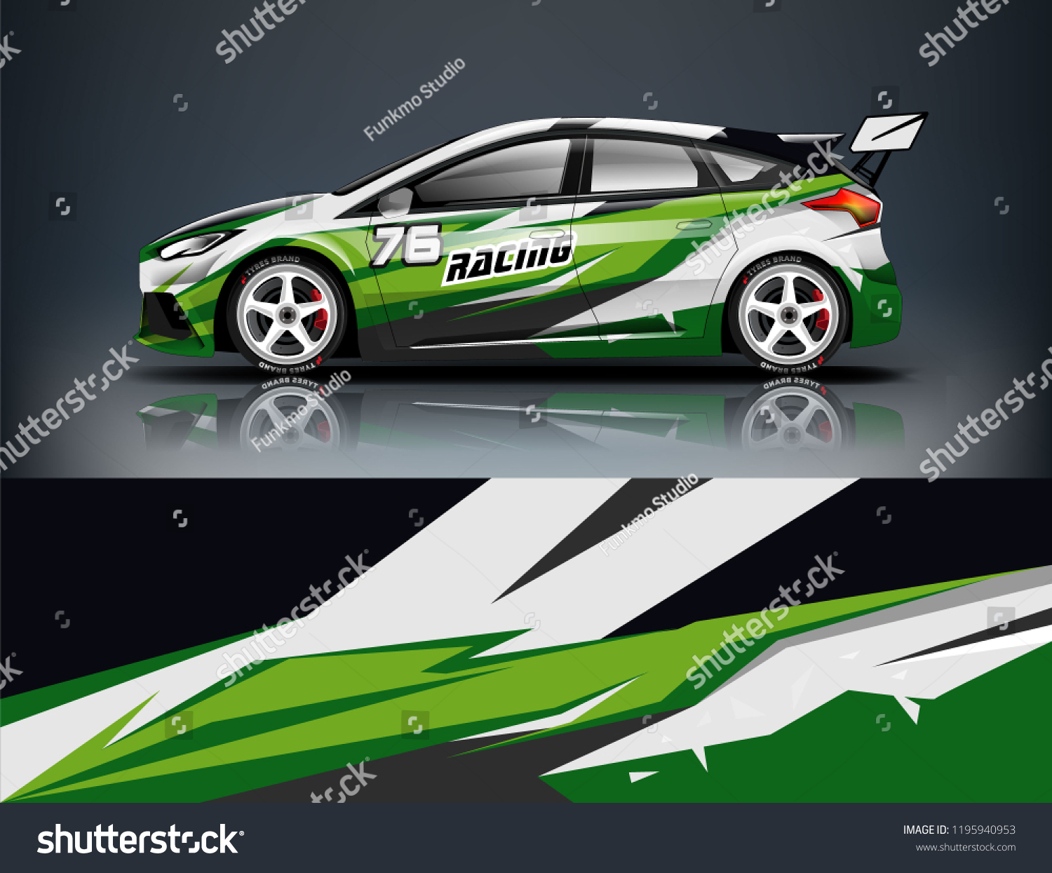 Racing Car decal wrap design. Graphic abstract livery designs for Racing, tuning, Rally car. eps 10 format