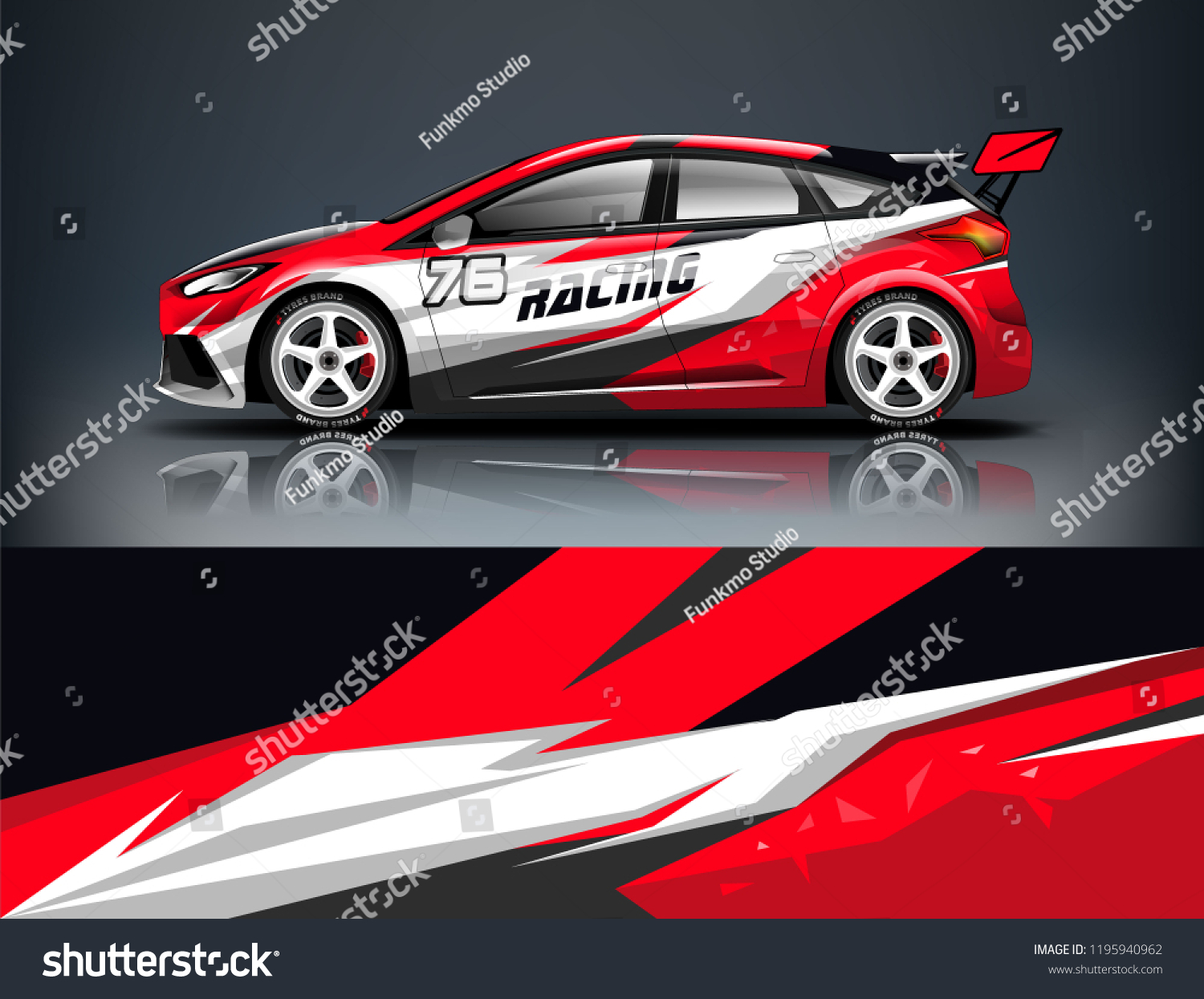 Racing Car decal wrap design. Graphic abstract livery designs for Racing, tuning, Rally car. eps 10 format