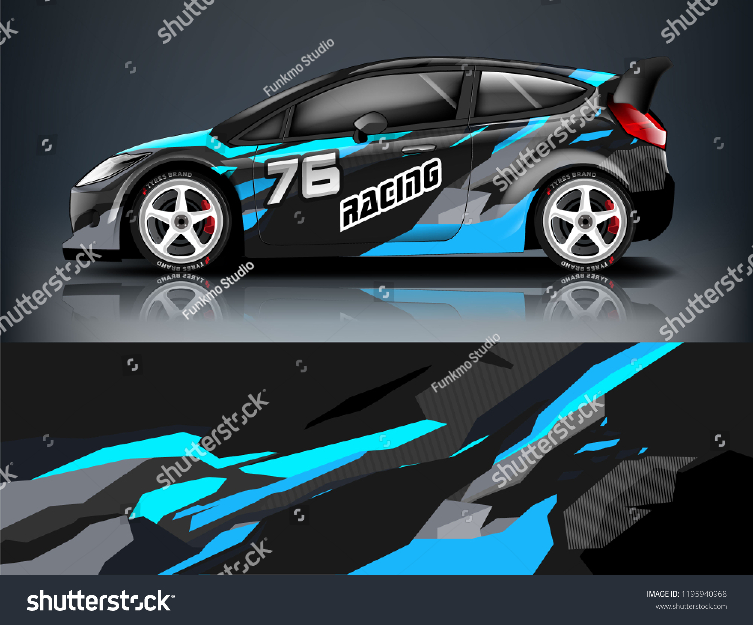Racing Car decal wrap design. Graphic abstract livery designs for Racing, tuning, Rally car. eps 10 format