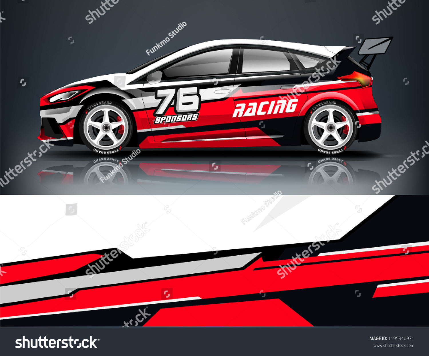 Racing Car decal wrap design. Graphic abstract livery designs for Racing, tuning, Rally car. eps 10 format