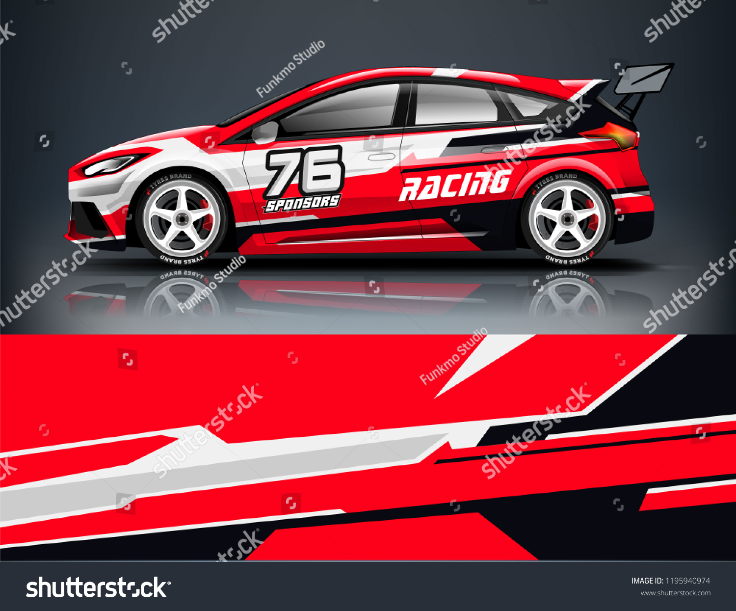 Racing Car decal wrap design. Graphic abstract livery designs for Racing, tuning, Rally car. eps 10 format