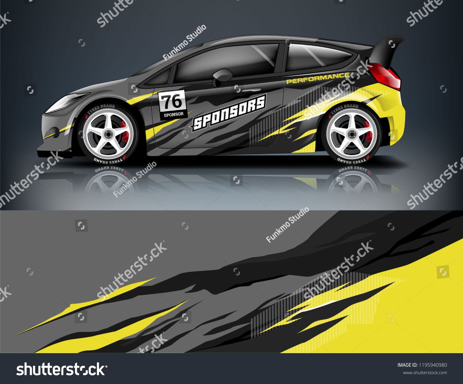 Racing Car decal wrap design. Graphic abstract livery designs for Racing, tuning, Rally car. eps 10 format