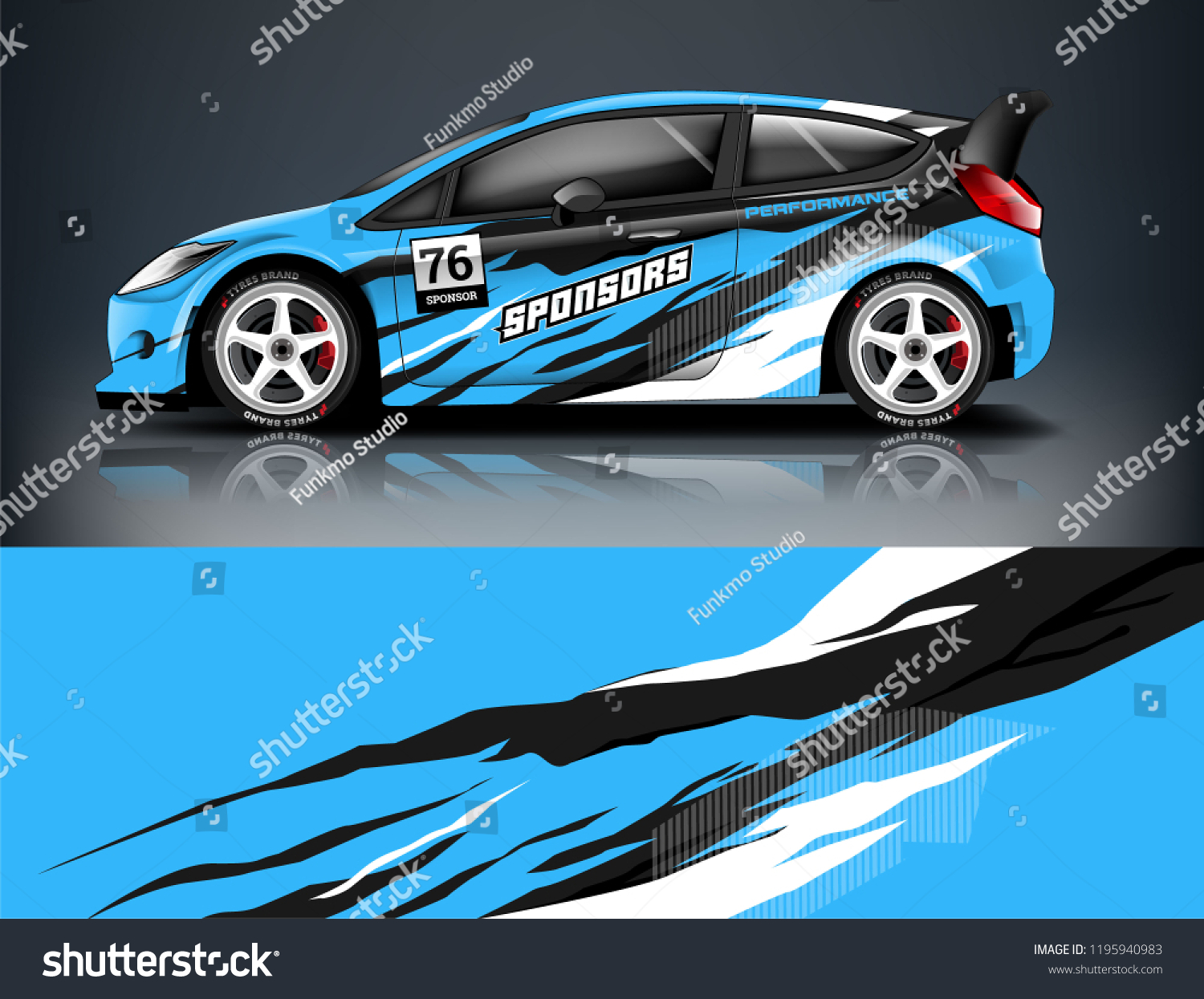 Racing Car decal wrap design. Graphic abstract livery designs for Racing, tuning, Rally car. eps 10 format