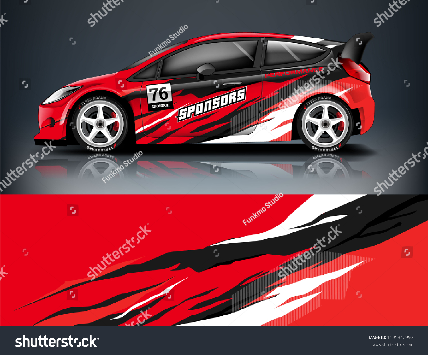 Racing Car decal wrap design. Graphic abstract livery designs for Racing, tuning, Rally car. eps 10 format