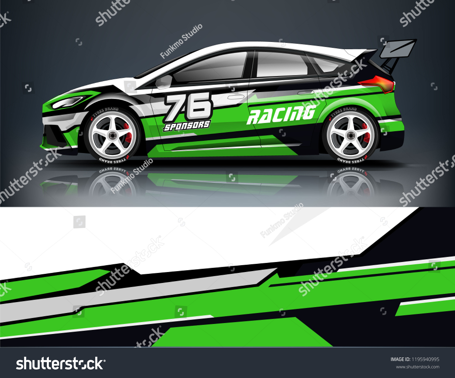 Racing Car decal wrap design. Graphic abstract livery designs for Racing, tuning, Rally car. eps 10 format