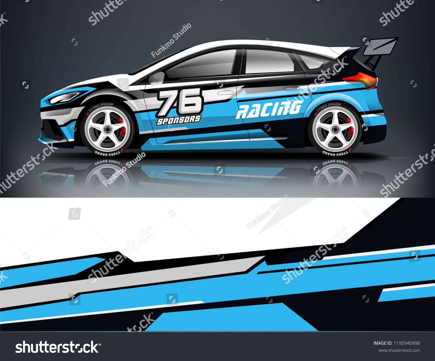 Racing Car decal wrap design. Graphic abstract livery designs for Racing, tuning, Rally car. eps 10 format