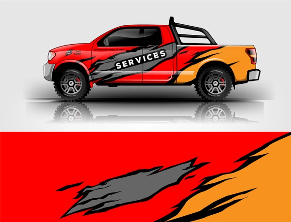 Truck livery design. wrap, sticker, decal design for truck branding, services, and company.