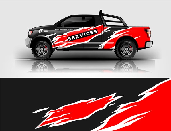 Truck livery design. wrap, sticker, decal design for truck branding, services, and company.