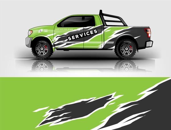 Truck livery design. wrap, sticker, decal design for truck branding, services, and company.