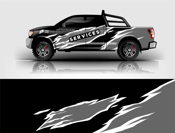 Truck livery design. wrap, sticker, decal design for truck branding, services, and company.