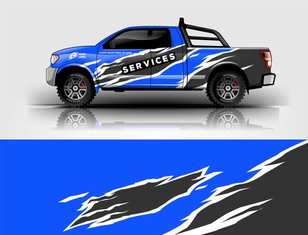 Truck livery design. wrap, sticker, decal design for truck branding, services, and company.