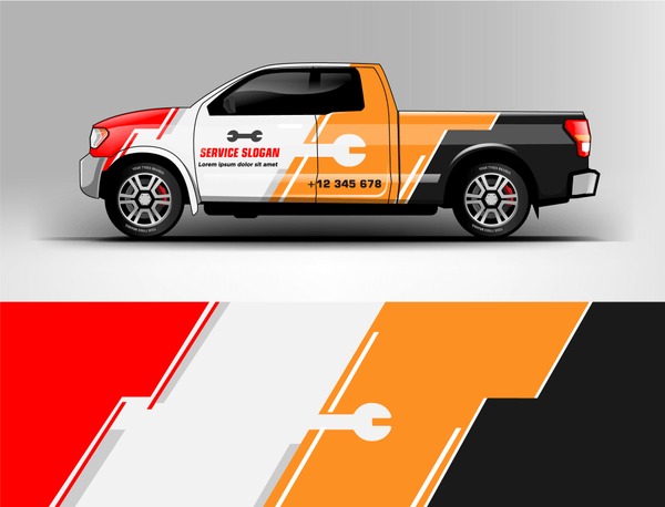 Truck livery design. wrap, sticker, decal design for truck branding, services, and company.