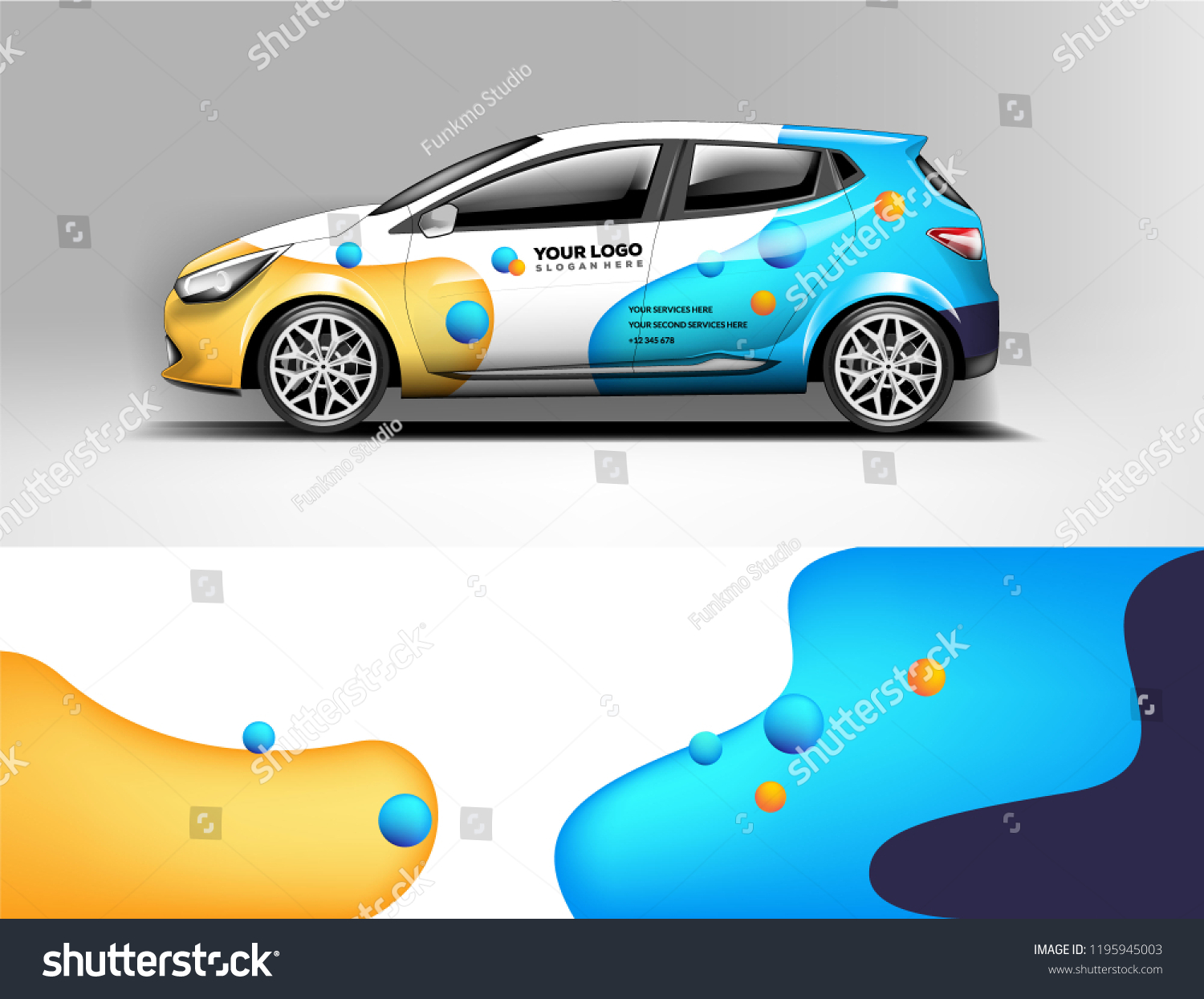 Car wrap design, for branding, services, company.