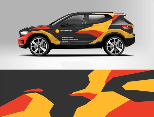 Car wrap design, for branding, services, company.