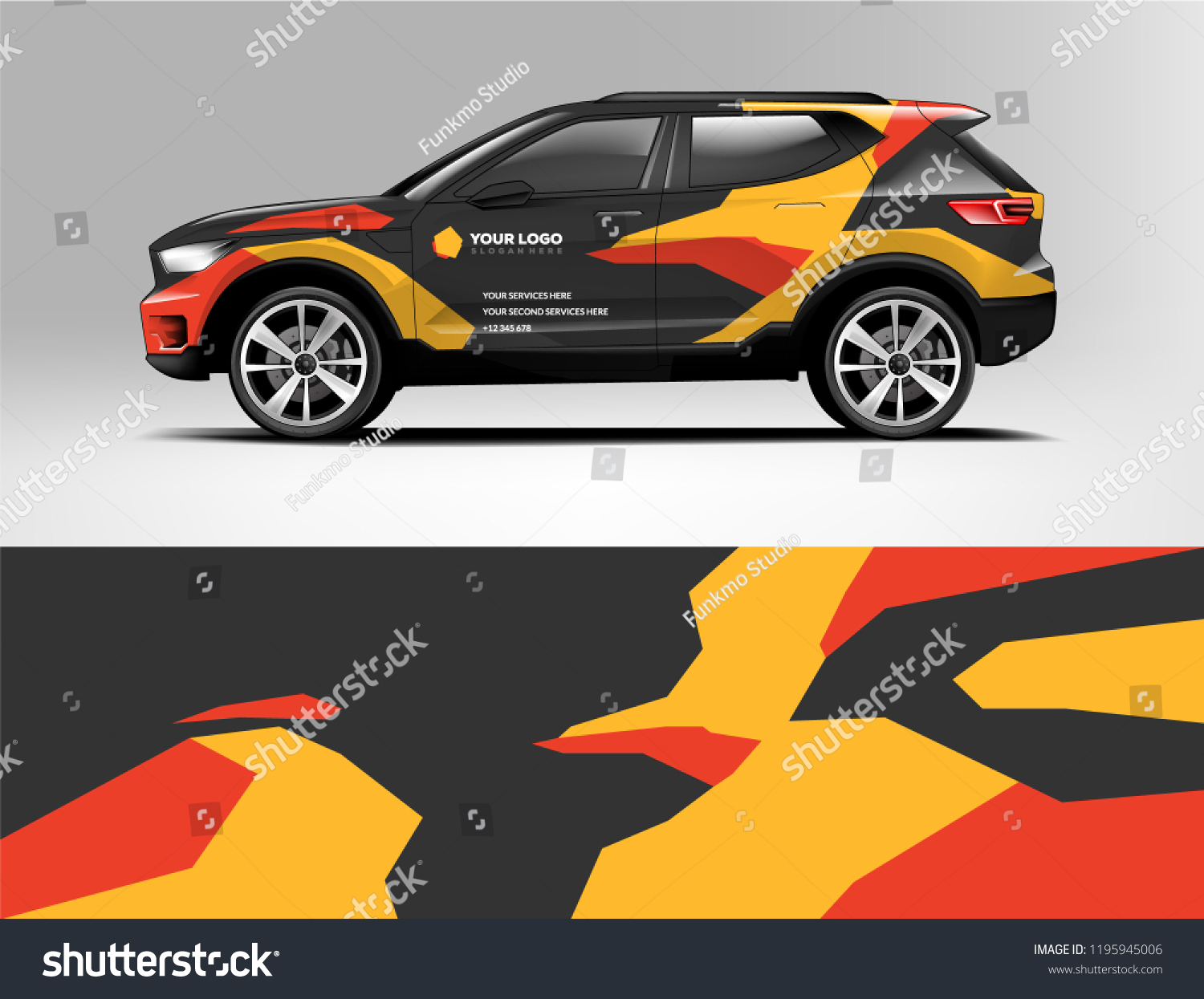 Car wrap design, for branding, services, company.