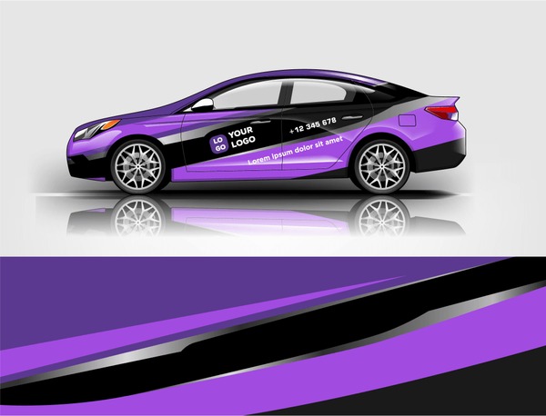 Car wrap design, for branding, services, company.