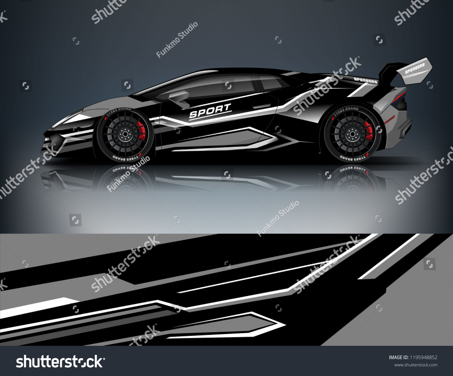 sport car wrap design for branding services company.