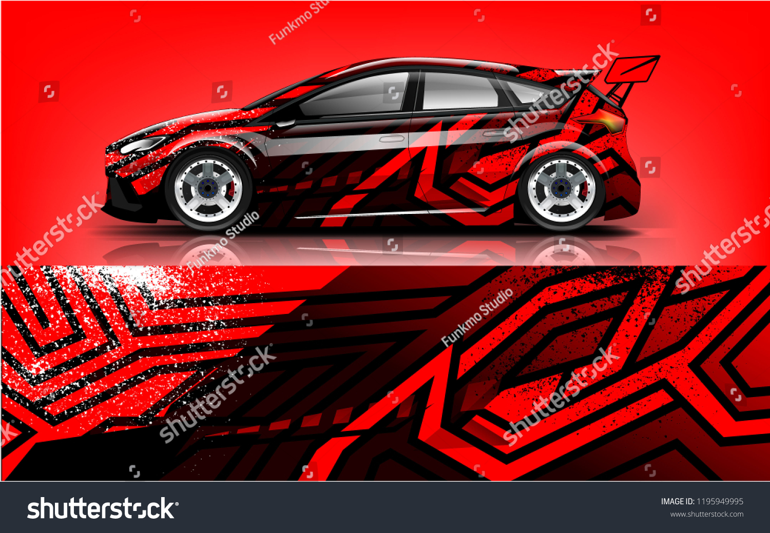 tuning car wrap design for branding services company.